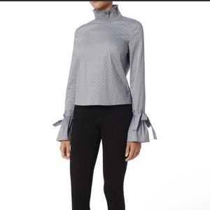 INTERMIX Blue Polka Dot Blouse